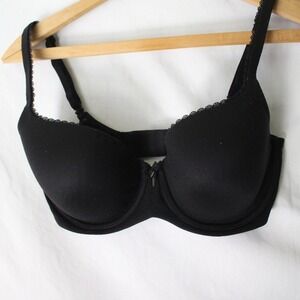 Victoria's Secret Body Lined Demi‎ Bra Black Lace Bow 32DDD